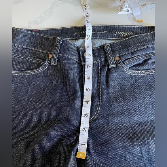 7 For All Mankind Jagger Boot Cut  Jeans size 27 dark blue wash - Picture 11 of 16